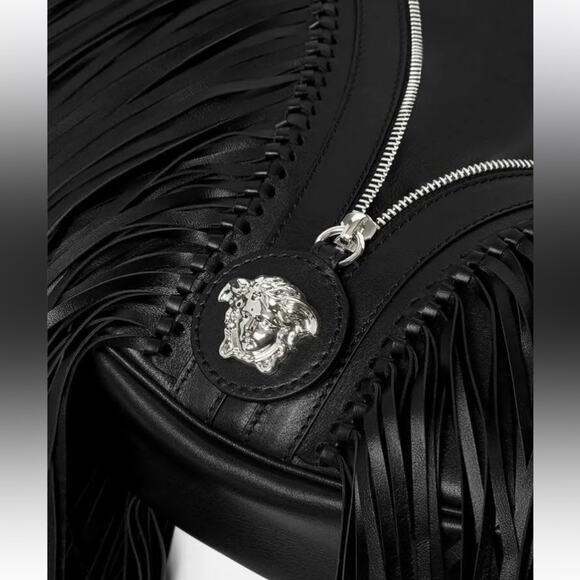 NWT MSRP$4875 Versace Medusa Mini Fringed Leather Hobo Shoulder Bag - Picture 2 of 8